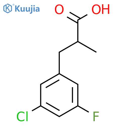 3-(3-chloro-5-fluorophenyl)-2-methylpropanoic acid structure