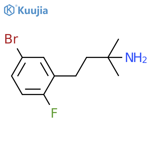 4-(5-bromo-2-fluorophenyl)-2-methylbutan-2-amine structure