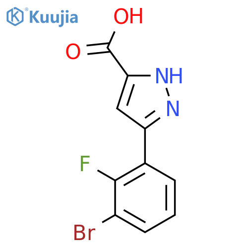 5-(3-bromo-2-fluorophenyl)-1H-pyrazole-3-carboxylic acid structure
