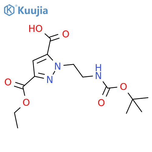 3-Ethyl 1-[2-[[(1,1-dimethylethoxy)carbonyl]amino]ethyl]-1H-pyrazole-3,5-dicarboxylate structure