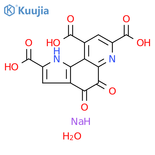 1H-Pyrrolo[2,3-f]quinoline-2,7,9-tricarboxylic acid, 4,5-dihydro-4,5-dioxo-, sodium salt, hydrate (1:2:3) structure