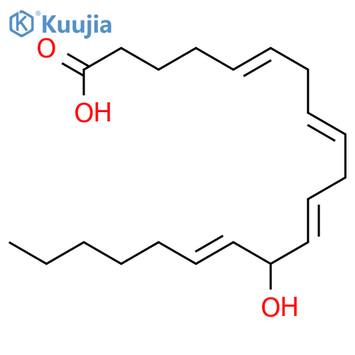 5,8,11,14-Eicosatetraenoicacid, 13-hydroxy-, (5Z,8Z,11Z,13R,14Z)- structure