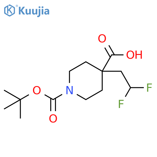 1-(tert-butoxy)carbonyl-4-(2,2-difluoroethyl)piperidine-4-carboxylic acid structure