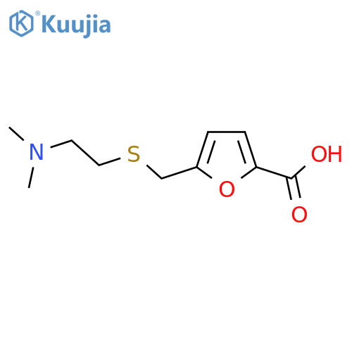 5-({2-(dimethylamino)ethylsulfanyl}methyl)furan-2-carboxylic acid structure