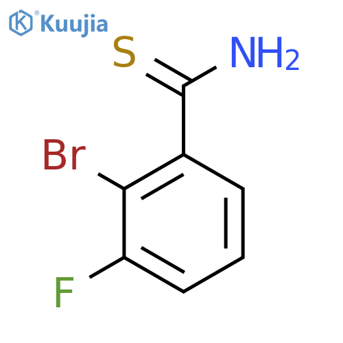 2-bromo-3-fluorobenzene-1-carbothioamide structure