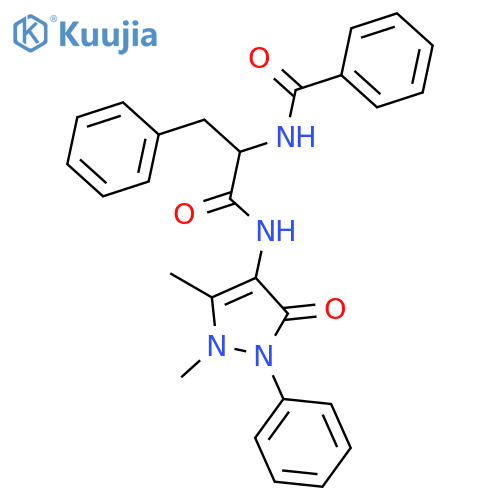 Benzenepropanamide, a-(benzoylamino)-N-(2,3-dihydro-1,5-dimethyl-3-oxo-2-phenyl-1H-pyrazol-4-yl)-,(S)- (9CI) structure