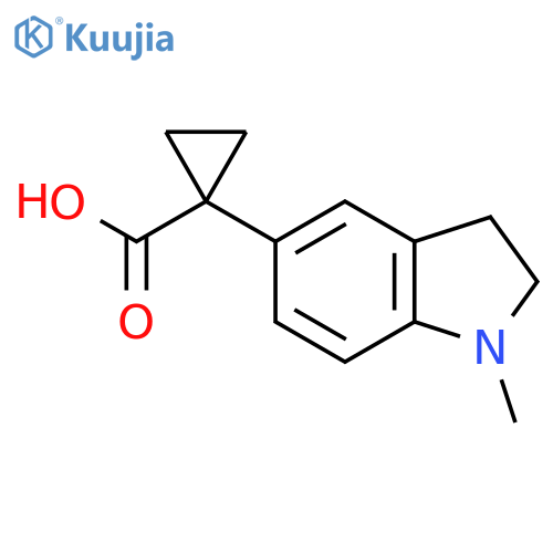 1-(1-methyl-2,3-dihydro-1H-indol-5-yl)cyclopropane-1-carboxylic acid structure