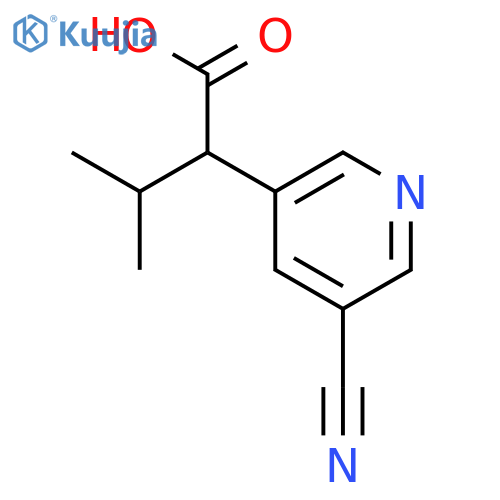 2-(5-cyanopyridin-3-yl)-3-methylbutanoic acid structure
