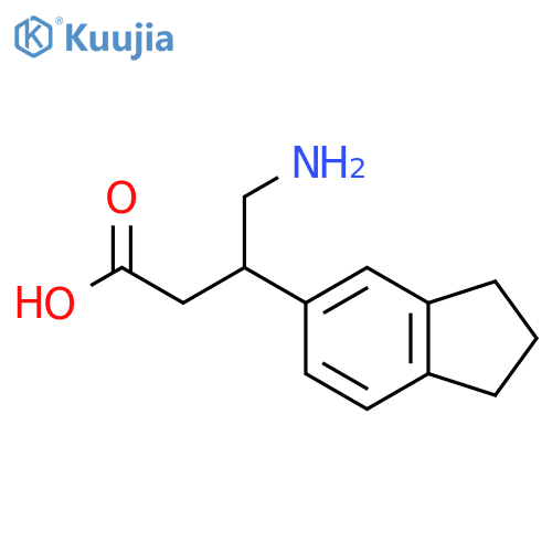 4-amino-3-(2,3-dihydro-1H-inden-5-yl)butanoic acid structure