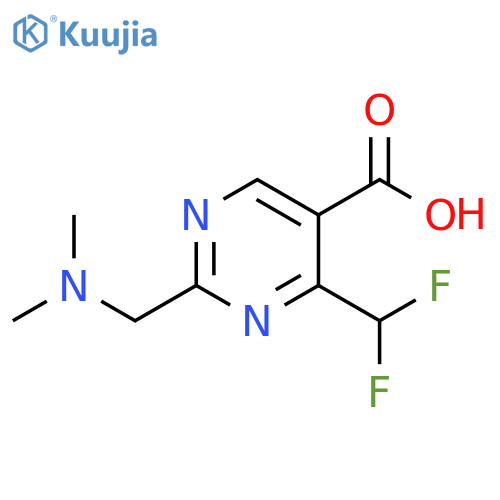 5-Pyrimidinecarboxylic acid, 4-(difluoromethyl)-2-[(dimethylamino)methyl]- structure