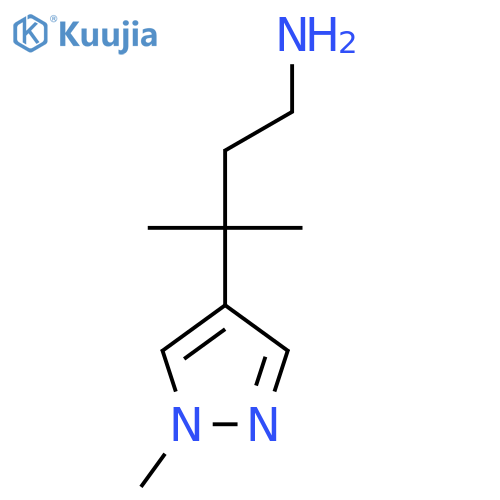 3-methyl-3-(1-methyl-1H-pyrazol-4-yl)butan-1-amine structure
