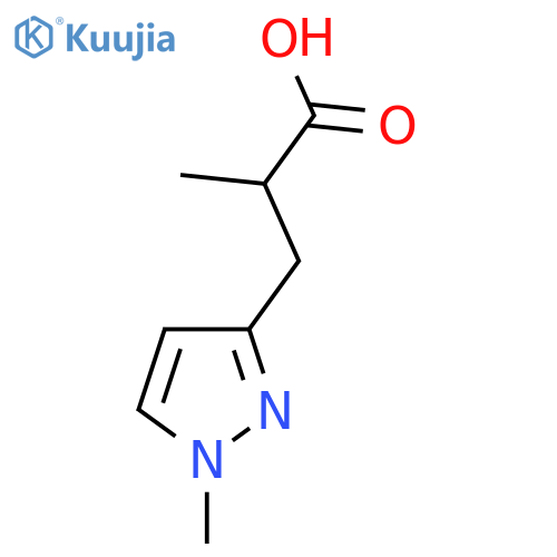 2-methyl-3-(1-methyl-1H-pyrazol-3-yl)propanoic acid structure