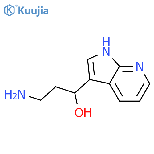 3-amino-1-{1H-pyrrolo2,3-bpyridin-3-yl}propan-1-ol structure