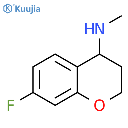 7-fluoro-N-methyl-3,4-dihydro-2H-1-benzopyran-4-amine structure
