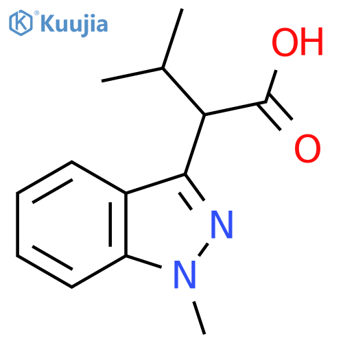 3-methyl-2-(1-methyl-1H-indazol-3-yl)butanoic acid structure