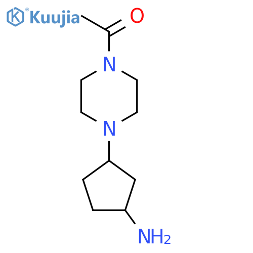 1-4-(3-aminocyclopentyl)piperazin-1-ylethan-1-one structure