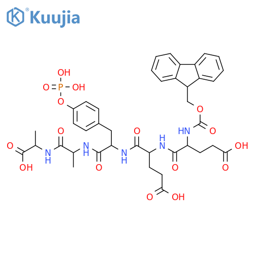 L-Alanine,N-[(9H-fluoren-9-ylmethoxy)carbonyl]-L-a-glutamyl-L-a-glutamyl-O-phosphono-L-tyrosyl-L-alanyl- (9CI) structure