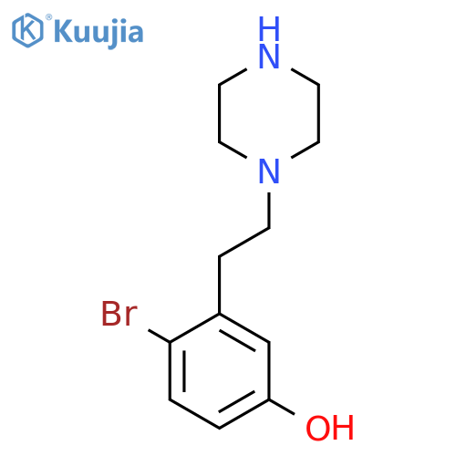 4-bromo-3-2-(piperazin-1-yl)ethylphenol structure