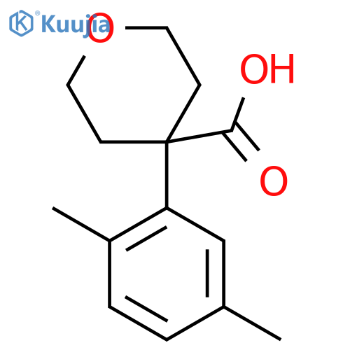 4-(2,5-dimethylphenyl)oxane-4-carboxylic acid structure
