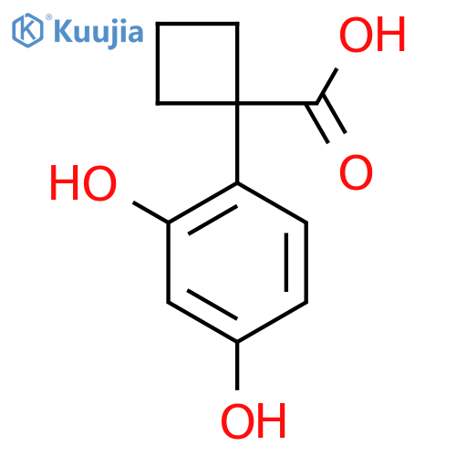 1-(2,4-dihydroxyphenyl)cyclobutane-1-carboxylic acid structure