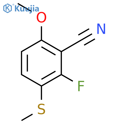 2-Fluoro-6-methoxy-3-(methylthio)benzonitrile structure