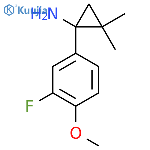 1-(3-fluoro-4-methoxyphenyl)-2,2-dimethylcyclopropan-1-amine structure