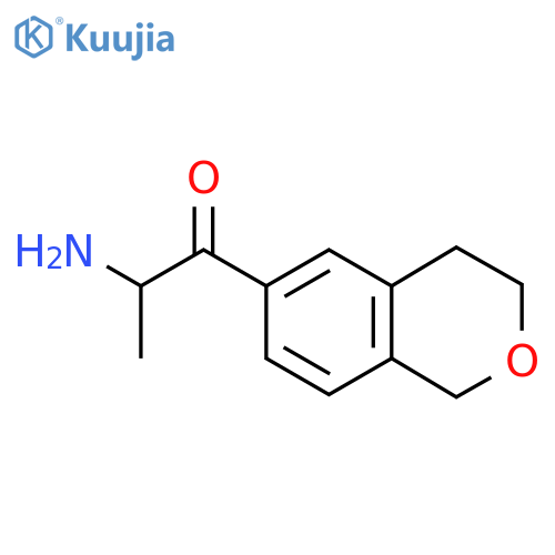2-amino-1-(3,4-dihydro-1H-2-benzopyran-6-yl)propan-1-one structure