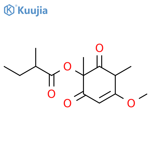 Butanoic acid,2-methyl-, 4-methoxy-1,5-dimethyl-2,6-dioxo-3-cyclohexen-1-yl ester (9CI) structure
