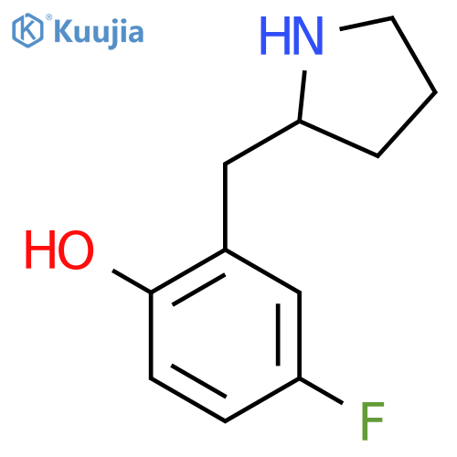 4-fluoro-2-(pyrrolidin-2-yl)methylphenol structure
