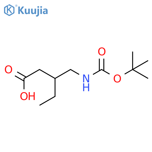 3-({(tert-butoxy)carbonylamino}methyl)pentanoic acid structure