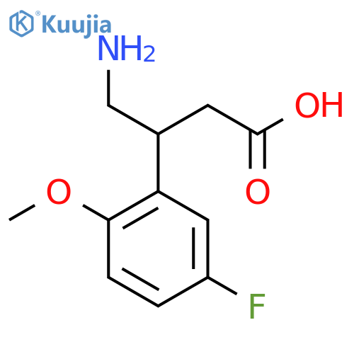 4-amino-3-(5-fluoro-2-methoxyphenyl)butanoic acid structure