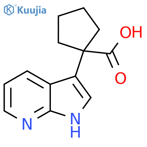 1-{1H-pyrrolo2,3-bpyridin-3-yl}cyclopentane-1-carboxylic acid structure