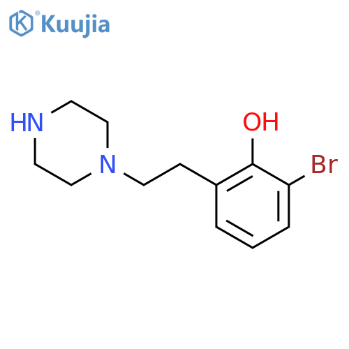 2-bromo-6-2-(piperazin-1-yl)ethylphenol structure