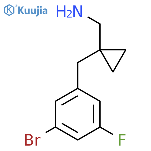 {1-(3-bromo-5-fluorophenyl)methylcyclopropyl}methanamine structure