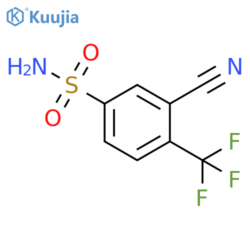 3-cyano-4-(trifluoromethyl)benzene-1-sulfonamide structure