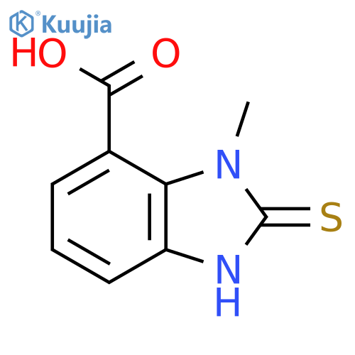 1-Methyl-2-sulfanyl-1H-1,3-benzodiazole-7-carboxylic acid structure
