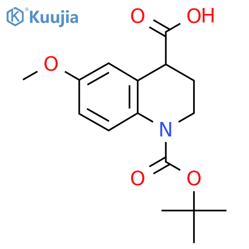 1-(tert-butoxy)carbonyl-6-methoxy-1,2,3,4-tetrahydroquinoline-4-carboxylic acid structure