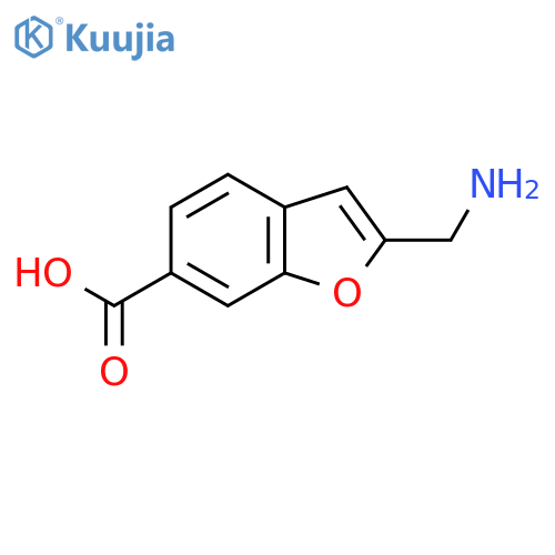 2-(Aminomethyl)-1-benzofuran-6-carboxylic acid structure