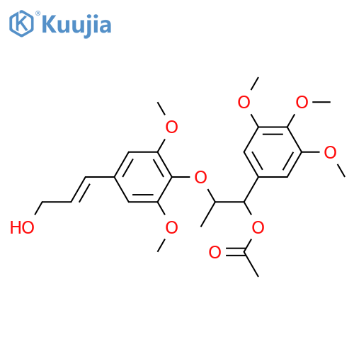 4,8'-Oxylign-7-ene-3,3',4',5,5',7',9-heptol; (7E,7'R,8'R)-form, 3,3',4',5,5'-Penta-Me ether, 7'-Ac structure