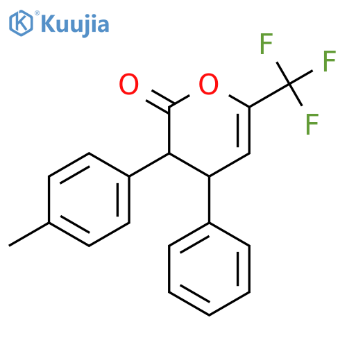 2H-Pyran-2-one, 3,4-dihydro-3-(4-methylphenyl)-4-phenyl-6-(trifluoromethyl)-, (3R,4R)- structure