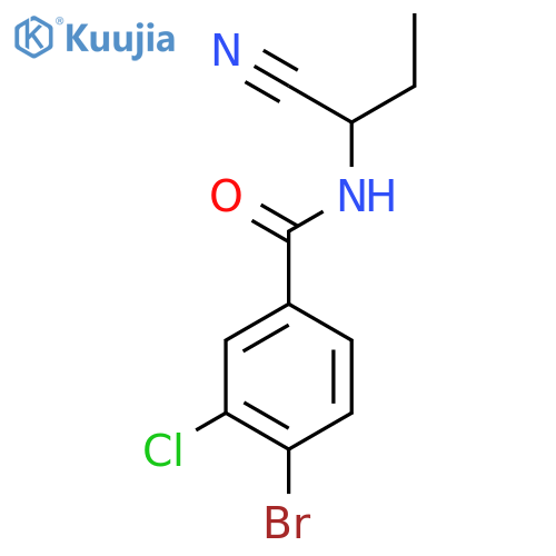 4-bromo-3-chloro-N-(1-cyanopropyl)benzamide structure