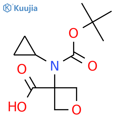 3-{(tert-butoxy)carbonyl(cyclopropyl)amino}oxetane-3-carboxylic acid structure