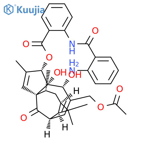 Benzoic acid,2-[(2-aminobenzoyl)amino]-,(1aR,2R,5R,5aS,6S,8aS,9R,10aR)-4-[(acetyloxy)methyl]-1a,2,5,5a,6,9,10,10a-octahydro-5,5a-dihydroxy-1,1,7,9-tetramethyl-11-oxo-1H-2,8a-methanocyclopenta[a]cyclopropa[e]cyclodecen-6-ylester (9CI) structure