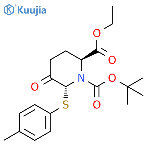1,2-Piperidinedicarboxylic acid, 6-[(4-methylphenyl)thio]-5-oxo-, 1-(1,1-dimethylethyl) 2-ethyl ester, (2S,6R)- structure