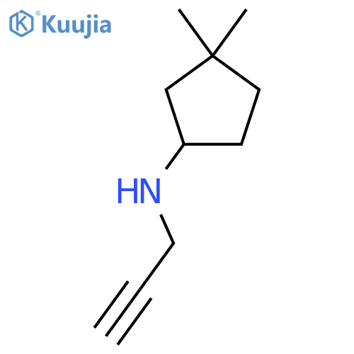 3,3-dimethyl-N-(prop-2-yn-1-yl)cyclopentan-1-amine structure