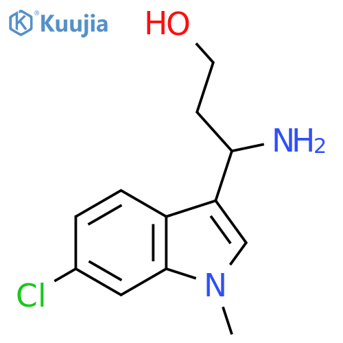 3-amino-3-(6-chloro-1-methyl-1H-indol-3-yl)propan-1-ol structure