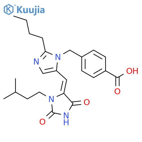 Benzoic acid, 4-[[2-butyl-5-[(Z)-[3-(3-methylbutyl)-2,5-dioxo-4-imidazolidinylidene]methyl]-1H-imidazol-1-yl]methyl]- structure