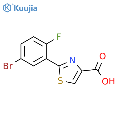 2-(5-bromo-2-fluorophenyl)-1,3-thiazole-4-carboxylic acid structure