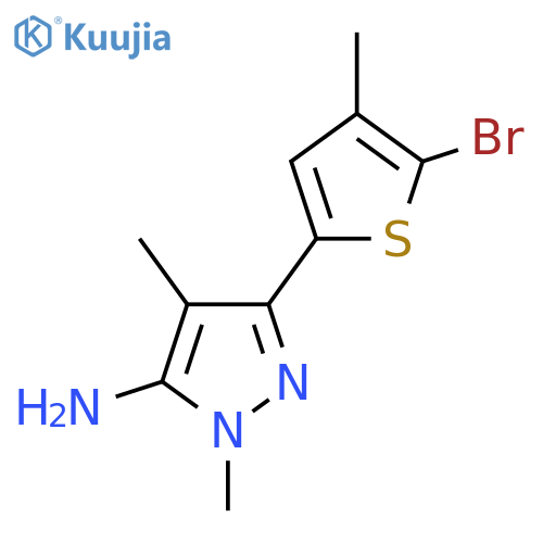 3-(5-bromo-4-methylthiophen-2-yl)-1,4-dimethyl-1H-pyrazol-5-amine structure