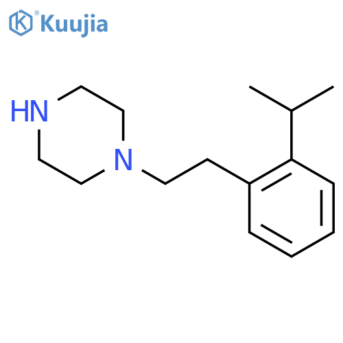 1-{2-2-(propan-2-yl)phenylethyl}piperazine structure